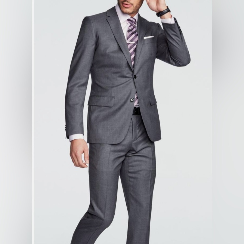 SuitSupply Mens Suit Gray Lazio Brescia 36 Trouser 42L Jacket Slim